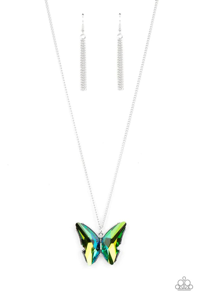 The Social Butterfly Effect - Green Necklace