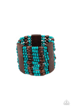 Load image into Gallery viewer, Tropical Takeover - Blue and Brown Wooden Bracelet
