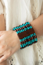 Load image into Gallery viewer, Tropical Takeover - Blue and Brown Wooden Bracelet
