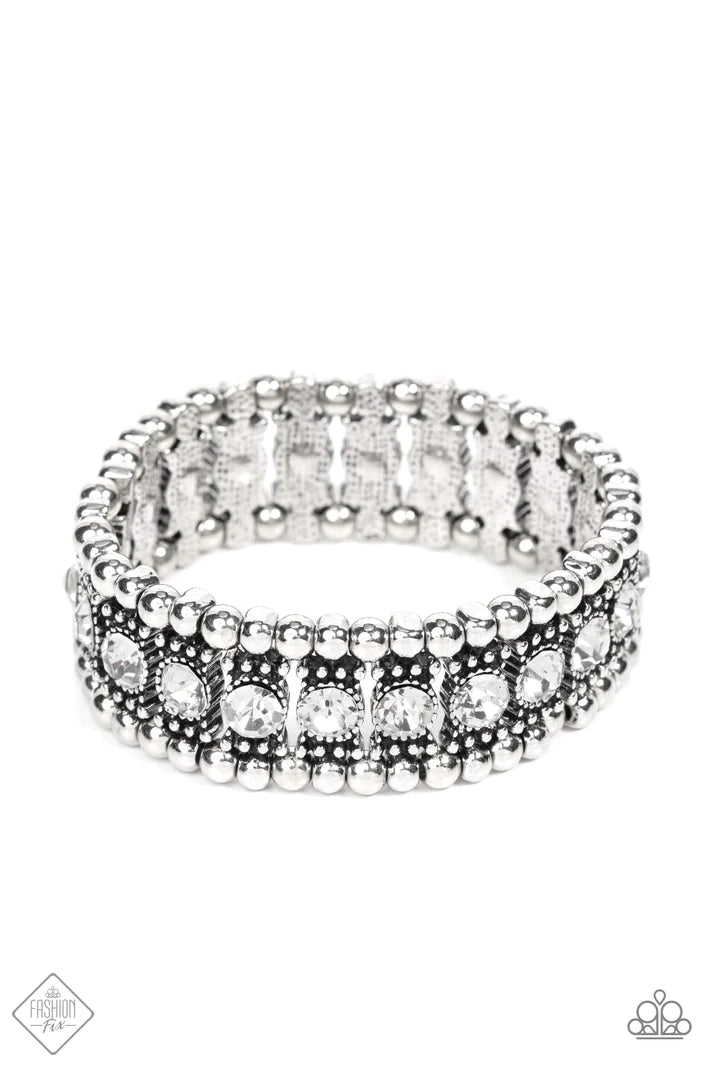 Ritzy Reboot - White (Rhinestone) Bracelet (MM-1221)