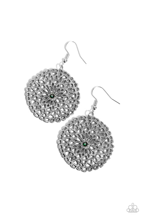 Rolling Radiance - Green Earrings