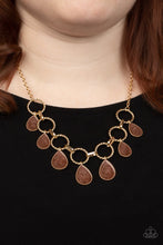 Load image into Gallery viewer, Golden Glimmer - Brown Necklace
