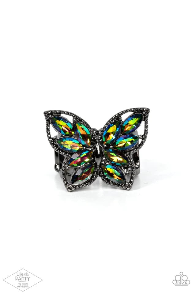 Fluttering Fashionista - Multi (Gunmetal) Ring