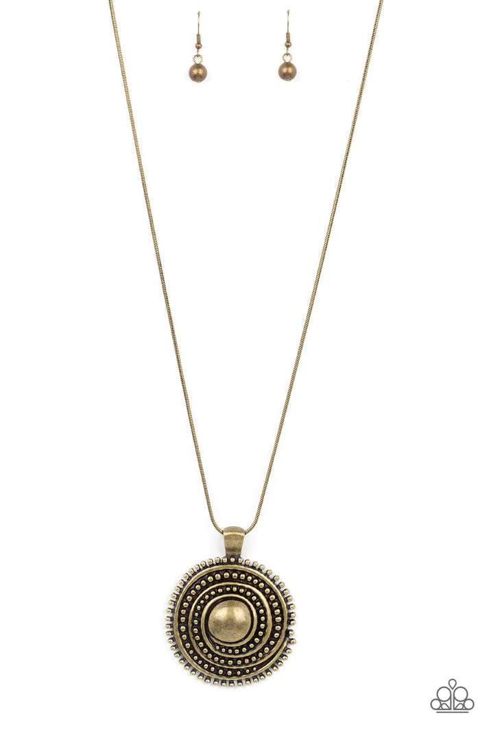 Solar Swirl - Brass Necklace