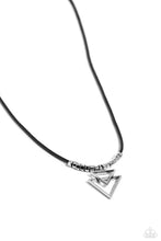 Load image into Gallery viewer, Terra Trifecta - Black (Silver Triangle) Necklace
