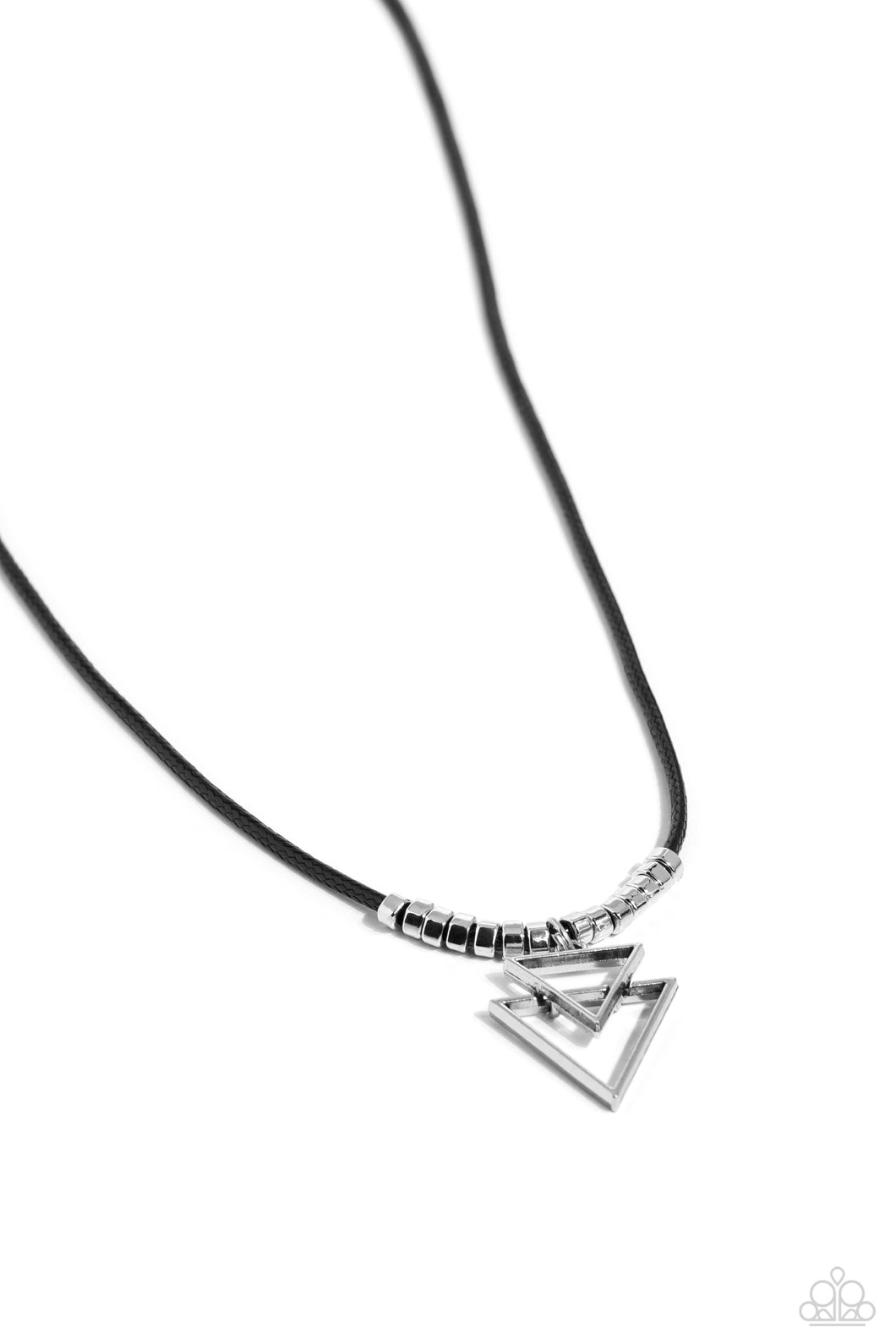 Terra Trifecta - Black (Silver Triangle) Necklace