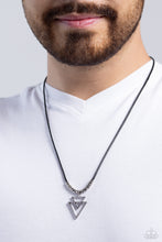 Load image into Gallery viewer, Terra Trifecta - Black (Silver Triangle) Necklace
