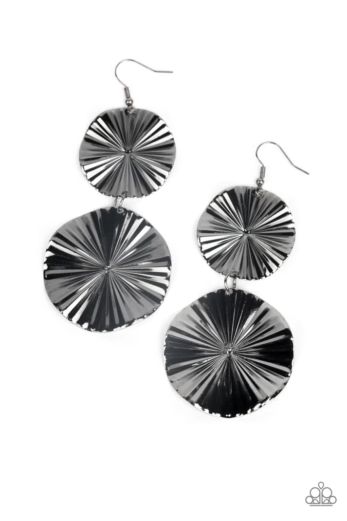 In Your Wildest FAN-tasy - Black (Gunmetal) Earring