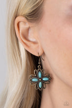 Load image into Gallery viewer, Badlands Ballad - Brass (Turquoise) Earring
