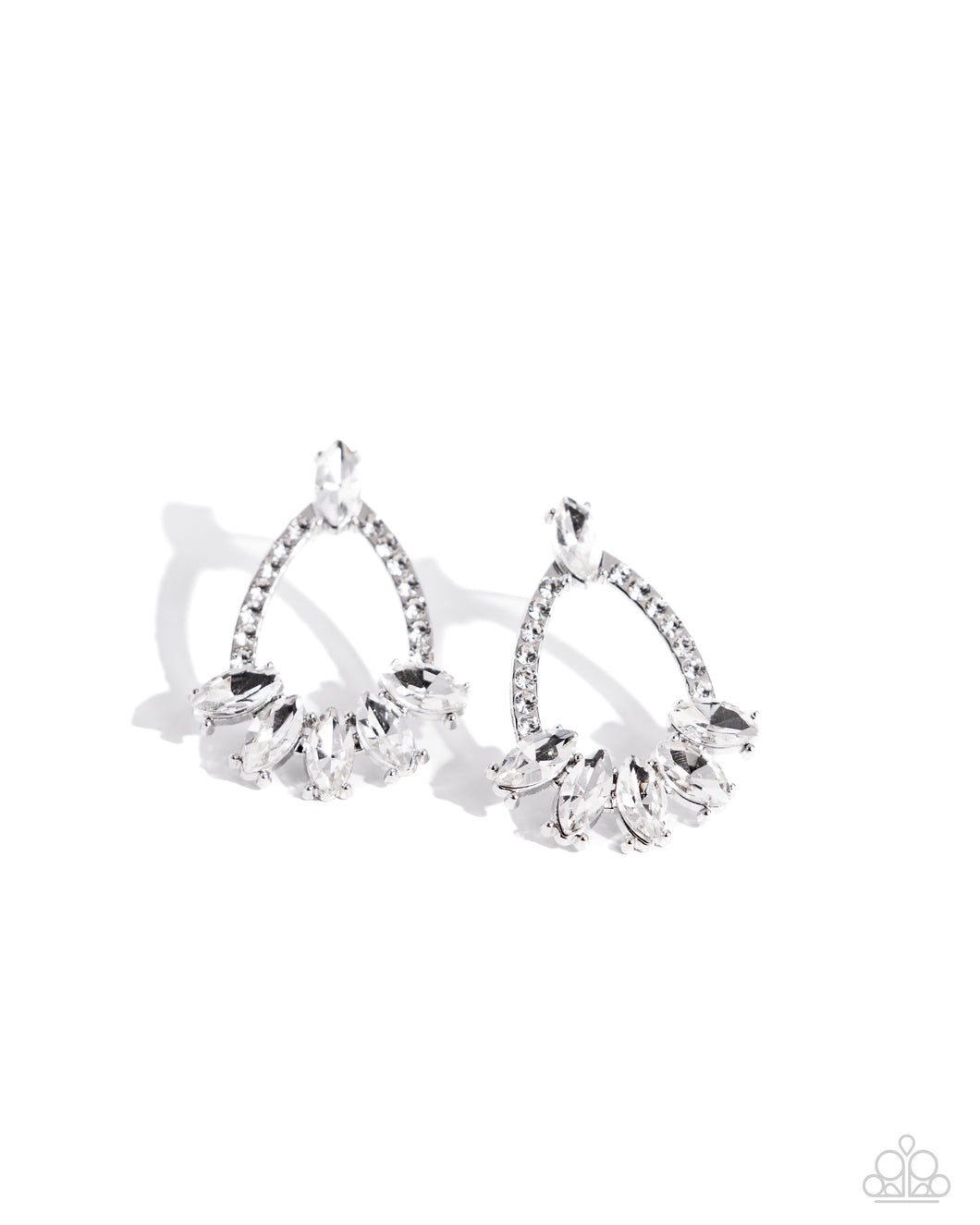 Experience Elegance - White (Rhinestone) Post Earring