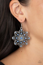 Load image into Gallery viewer, Prismatic Perennial - Blue (Rhinestone) Petal Earring
