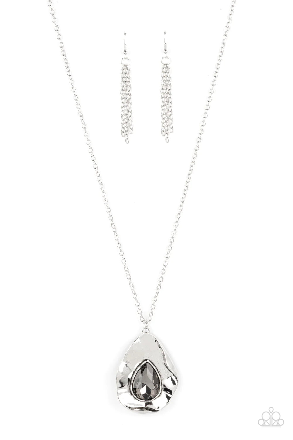 Surrealist Sparkle - Silver (Smoky) Necklace