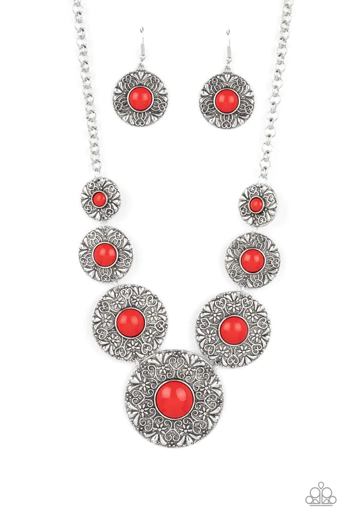 Garden Glade - Red Necklace