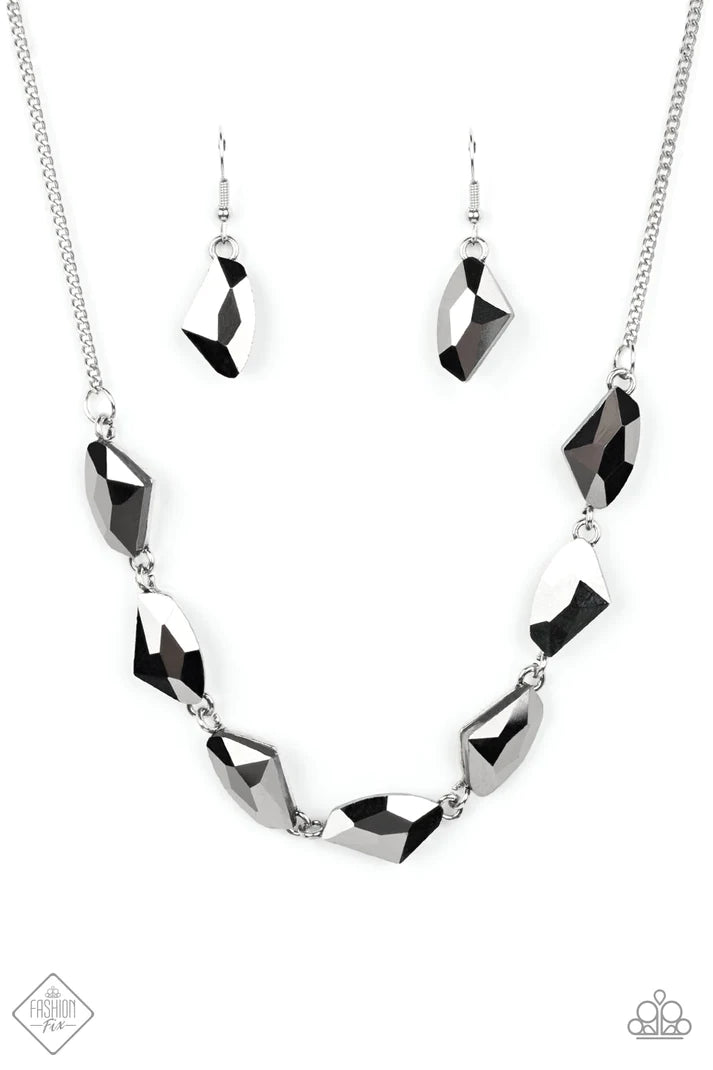 Raw Rapture - Silver (Hematite) Necklace (MM-1022)