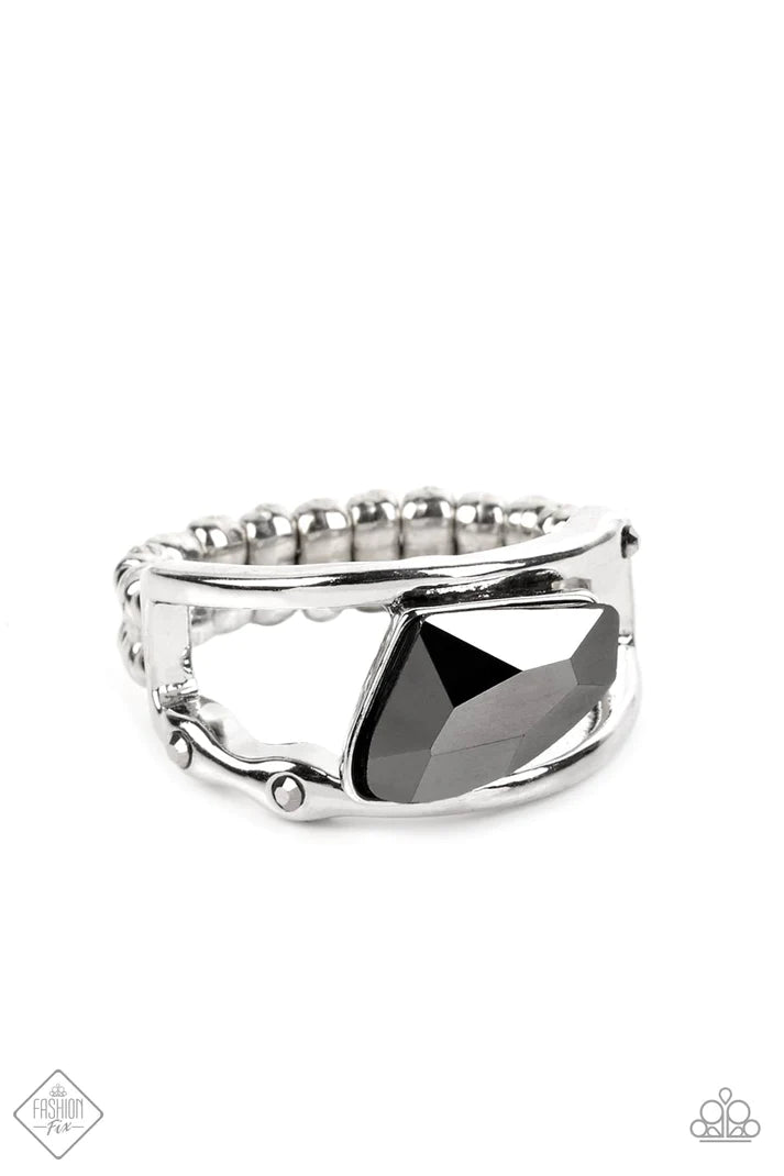 Sculpted Style - Silver (Hematite) Ring (MM-1022)