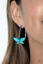 Load image into Gallery viewer, Bohemian Butterfly - Blue Hoop Earring

