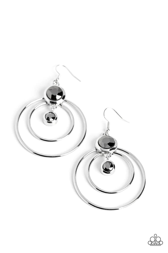 Dapperly Deluxe - Silver (Hematite) Earring