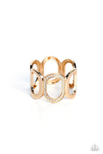 Load image into Gallery viewer, Opulent Ovals - Gold (White Rhinestone) Bracelet
