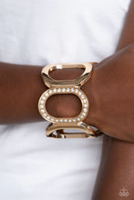 Load image into Gallery viewer, Opulent Ovals - Gold (White Rhinestone) Bracelet
