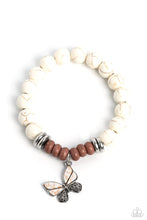 Load image into Gallery viewer, Bold Butterfly - White (Meerkat Stone Bead) Bracelet
