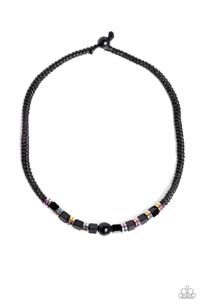 Oil Spill Orbit - Black (Oil Spill) Urban Necklace