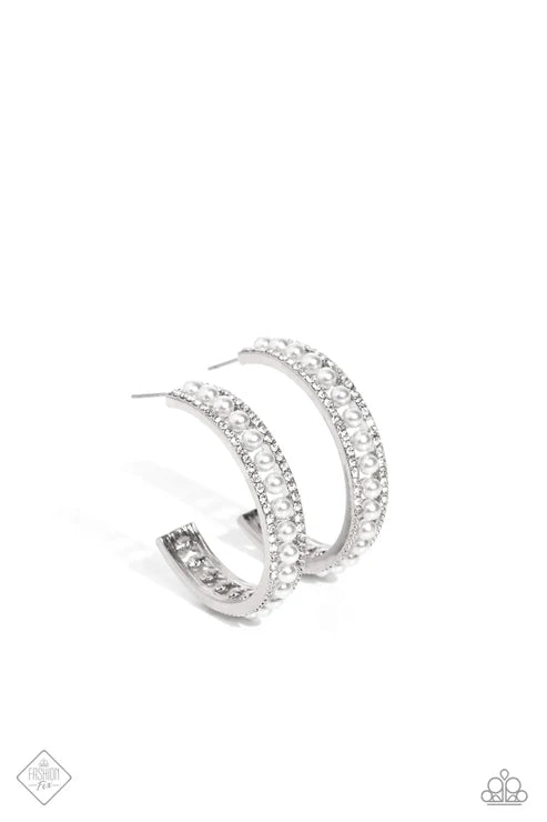 Pearl Happy - White (Pearl) Hoop Earring (FFA-0623)