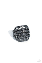 Load image into Gallery viewer, Steadfast Stack - Black (Gunmetal/Hematite Rhinestone) Ring
