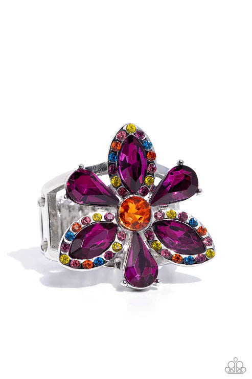 Blazing Blooms - Multi (Flower) Ring (LOP-1223)
