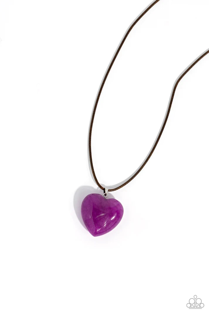 Serene Sweetheart - Purple (Heart) Necklace