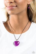 Load image into Gallery viewer, Serene Sweetheart - Purple (Heart) Necklace
