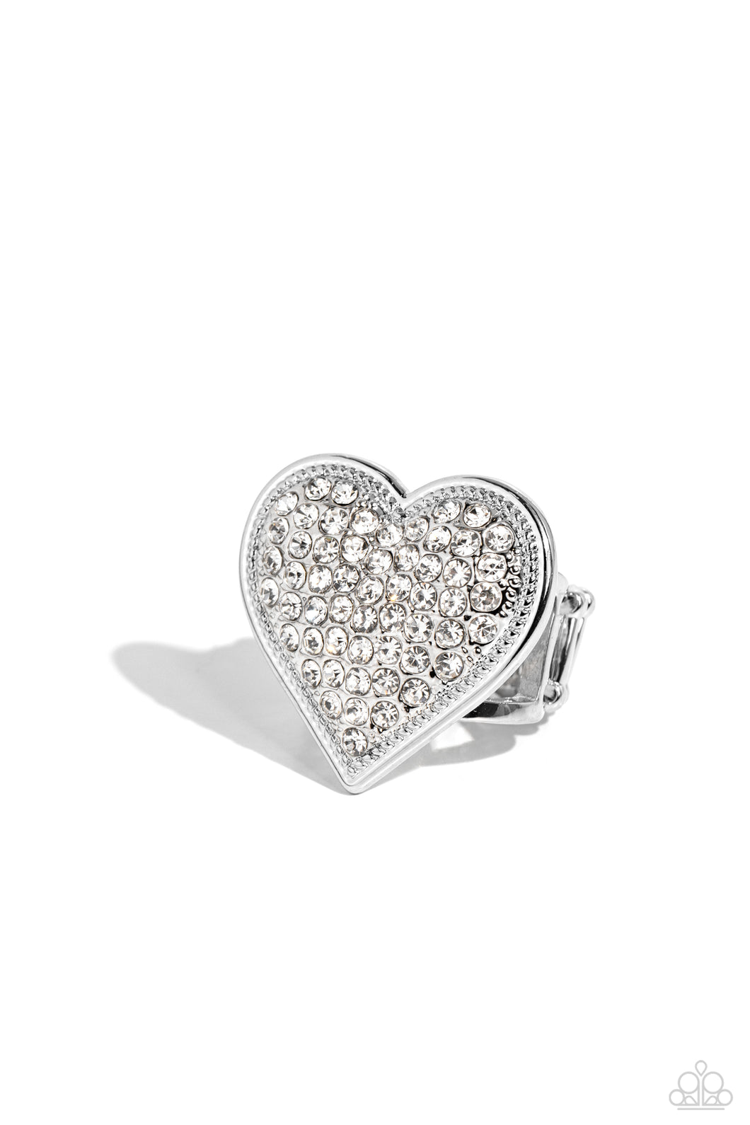 Sweet Serendipity - White Rhinestone Heart) Ring