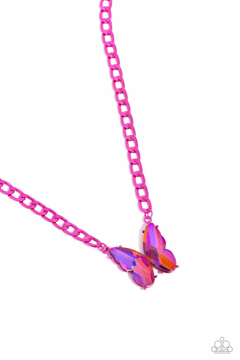 Fascinating Flyer - Pink (Butterfly) Necklace (LOP-1123)