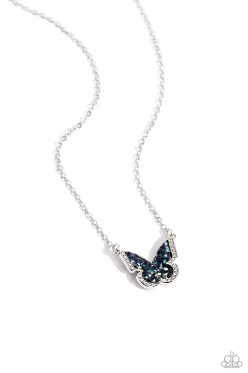 Seize the Smolder - Blue (Butterfly) Necklace