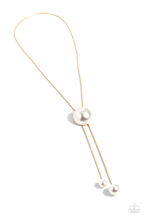 Corporate Couture - Gold Chain (White Pearl) Necklace