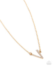 Load image into Gallery viewer, INITIALLY Yours - V - Gold Necklace
