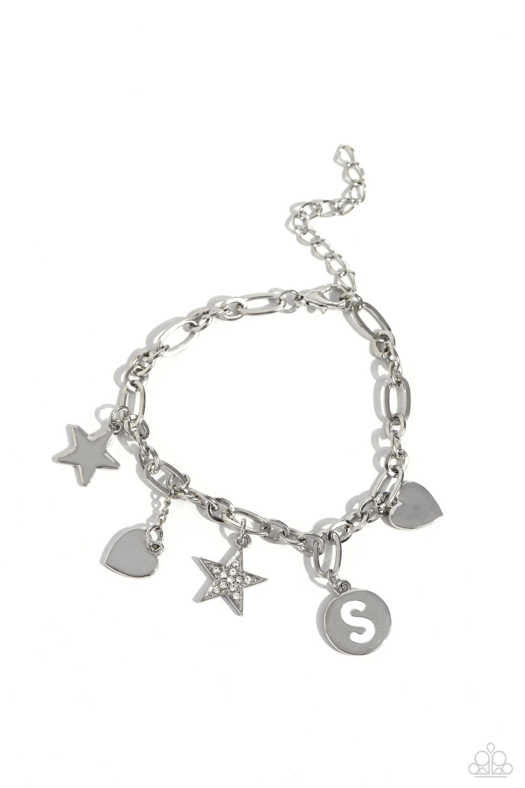 Legacy Letters - White - S Initial Bracelet