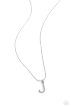 Load image into Gallery viewer, Letter of the Law - White - J Necklace
