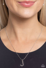 Load image into Gallery viewer, Letter of the Law - White - J Necklace
