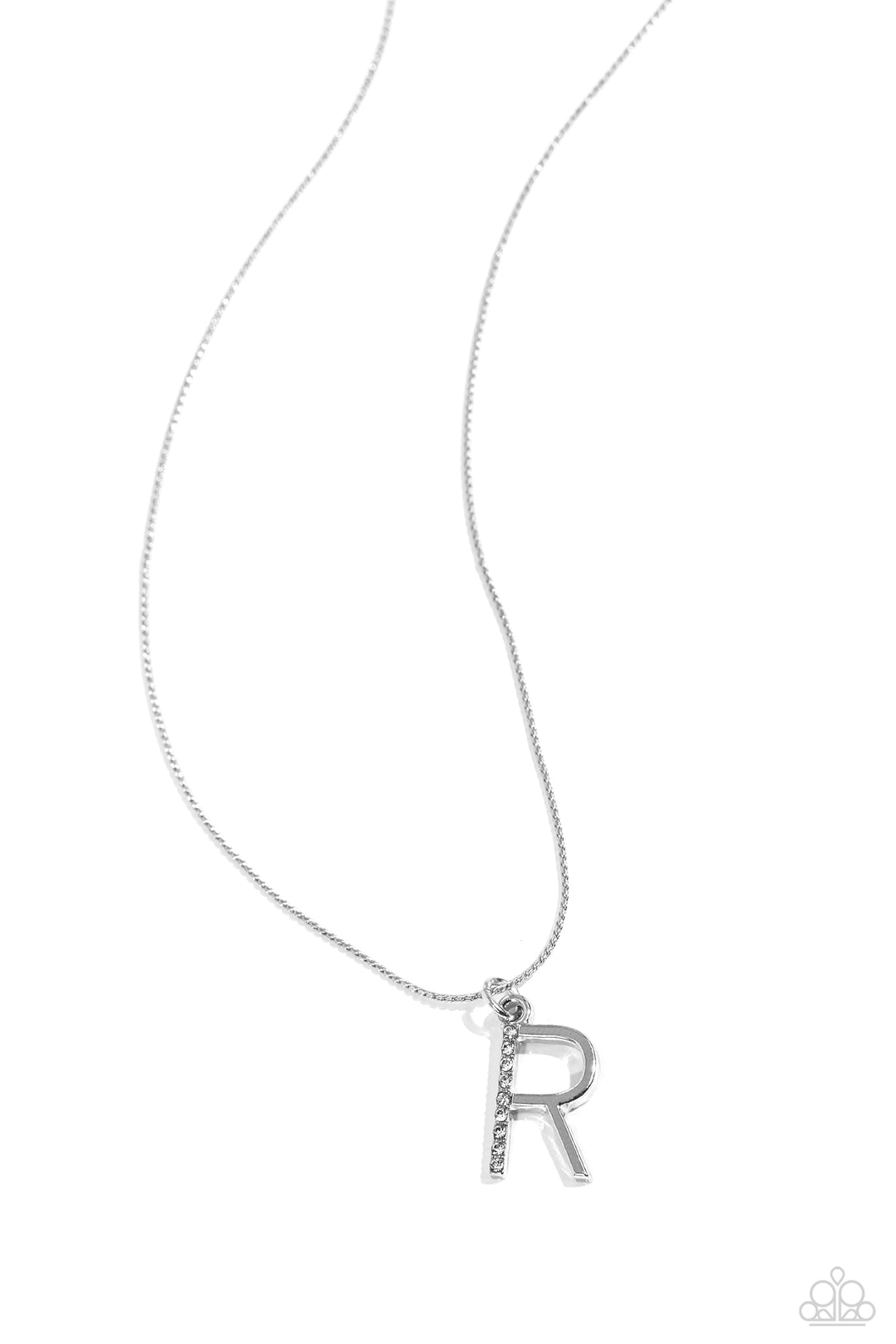 Letter of the Law - White - R Necklace