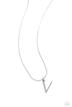 Load image into Gallery viewer, Letter of the Law - White - V Necklace
