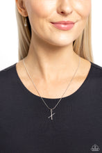 Load image into Gallery viewer, Letter of the Law - White - X Necklace
