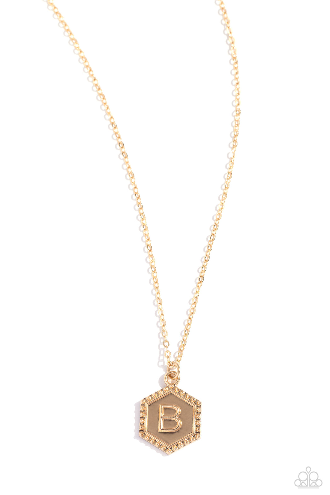 Emblematic Elegance - Gold - B Initial Necklace