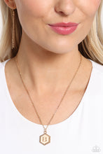 Load image into Gallery viewer, Emblematic Elegance - Gold - B Initial Necklace
