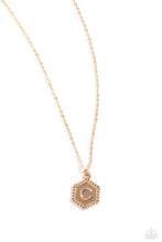 Load image into Gallery viewer, Emblematic Elegance - Gold - C Initial Necklace
