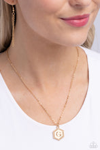 Load image into Gallery viewer, Emblematic Elegance - Gold - G Initial Necklace
