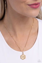 Load image into Gallery viewer, Emblematic Elegance - Gold - H Initial Necklace
