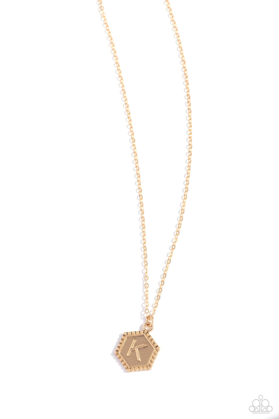 Emblematic Elegance - Gold - K Initial Necklace