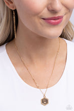 Load image into Gallery viewer, Emblematic Elegance - Gold - L Initial Necklace
