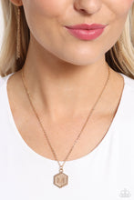 Load image into Gallery viewer, Emblematic Elegance - Gold - M Initial Necklace
