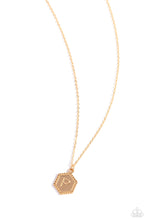 Load image into Gallery viewer, Emblematic Elegance - Gold - P Initial Necklace
